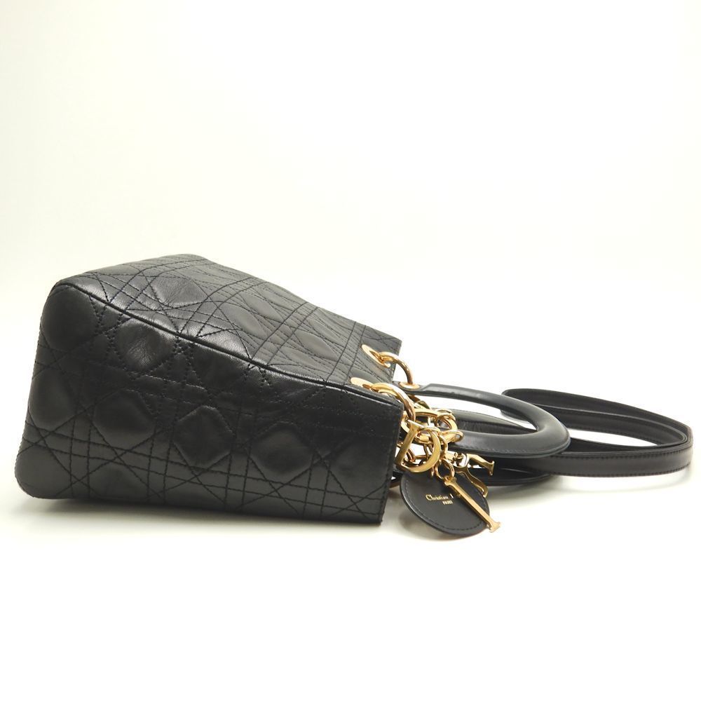 Christian Dior Lady Dior Handbag Lambskin Black - Picture 3 of 8